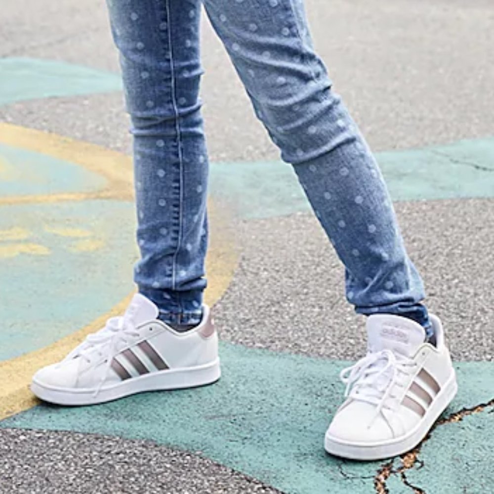 adidas Big Girls' Grand Court Casual Sneakers - Picture 14 of 16